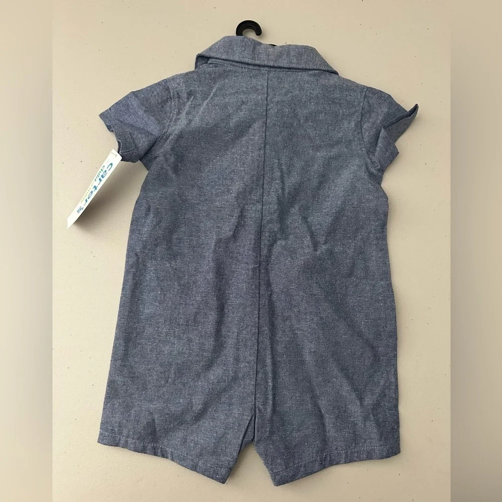 Carters Chambray Baby Boy Polo Romper